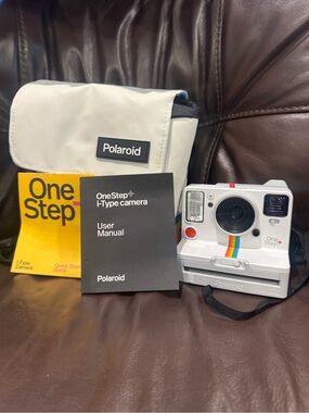 Polaroid OneStep+ Instant Camera in White with Rainbow Stripe